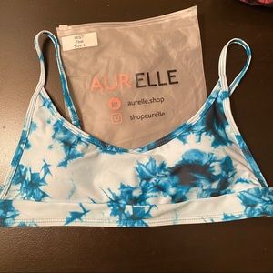 Tie dye blue bikini top